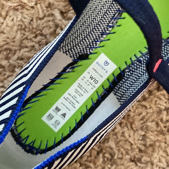 Rothy's Marina Navy Pinstripe Square Mary Jane Flats EUC Size 10 - Picture 6 of 6